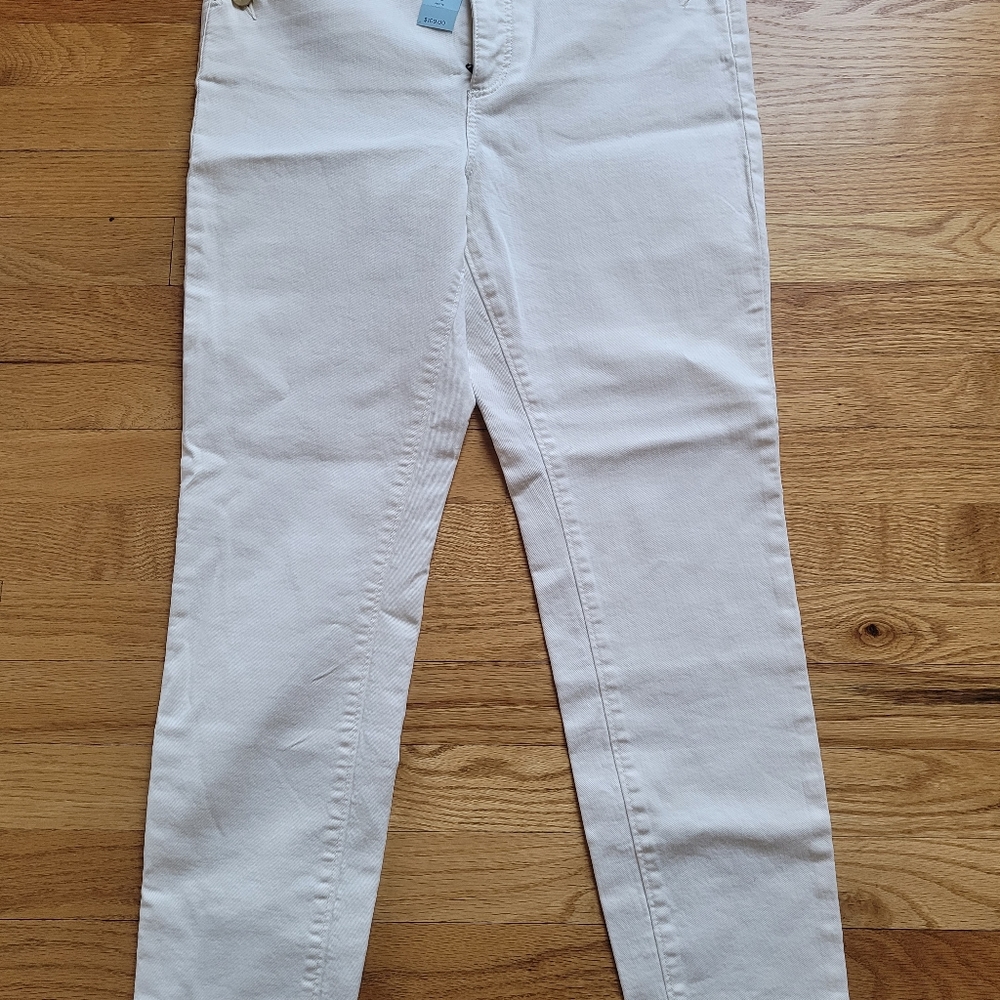 New Ann Taylor The Skinny Fringe bottom jeans.  Sz 12P